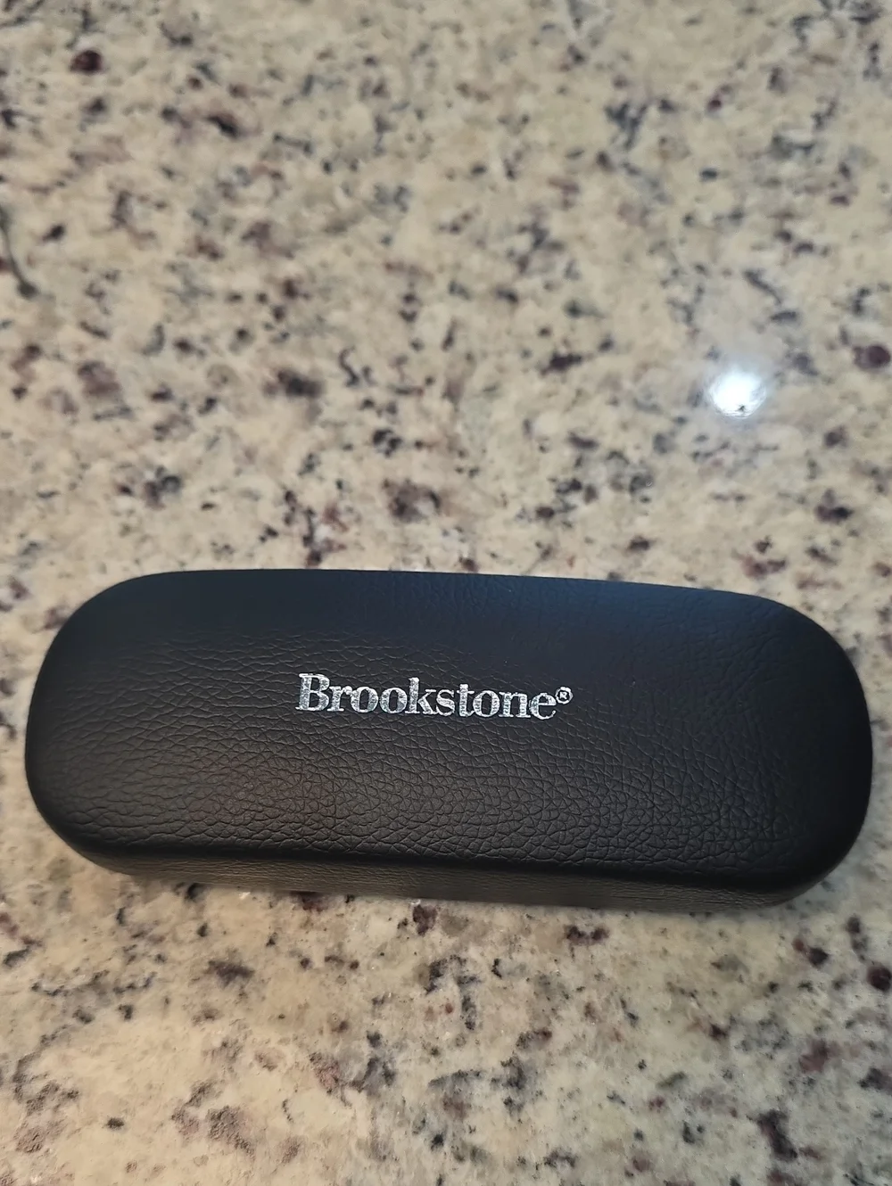 Brookstone Black Hard Shell Glasses Case with Silver Logo